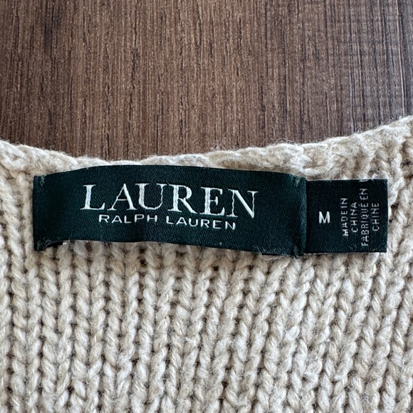 Ralph Lauren Women's Tan V-Neck Sweater - Picture 2 of 6